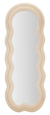Miroir mural crème en velours Lisi