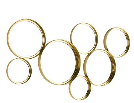 Miroir mural design en métal doré KAIRA – L 119 x H 62 cm