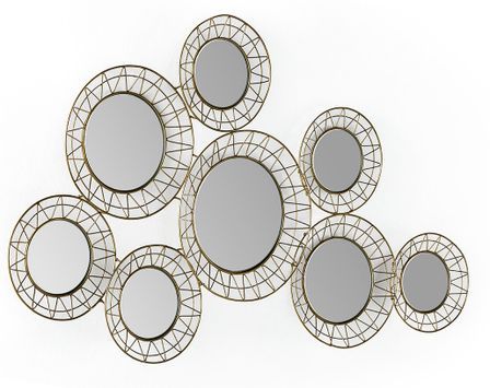 Miroir mural original en métal doré CIRKO - L 121 x H 45 cm