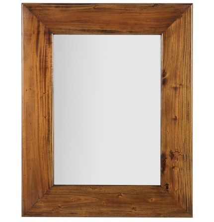 Miroir mural en bois d'acajou massif marron FALKANE - L 80 x H 100 cm