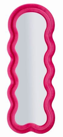 Miroir mural fuchsia en velours Lisi