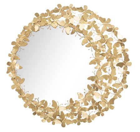 Miroir mural glamour papillon ø cm 81,5x3,5 (miroir cm ø55)