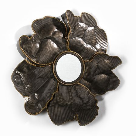 Miroir mural métal brun et doré Cailly