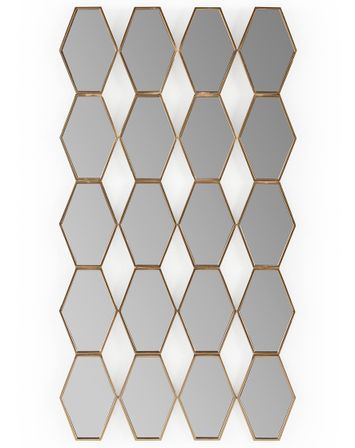 Miroir mural moderne métal doré ZIMMO - L 72 x H 133 cm