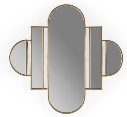 Miroir mural moderne métal doré ZIRA - L 84 x H 82 cm