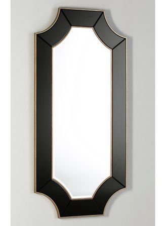 Miroir mural octogonal verre noir Octy