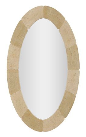 Miroir mural ovale effet pierre style naturel Mira