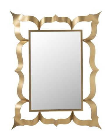 Miroir mural rectangulaire baroque métal doré Ysarg