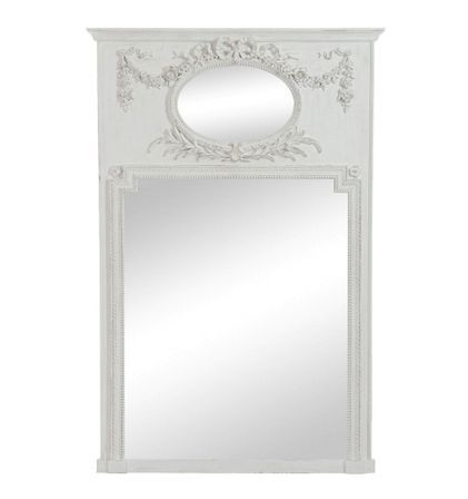 Miroir mural rectangulaire bois antique gris Licia