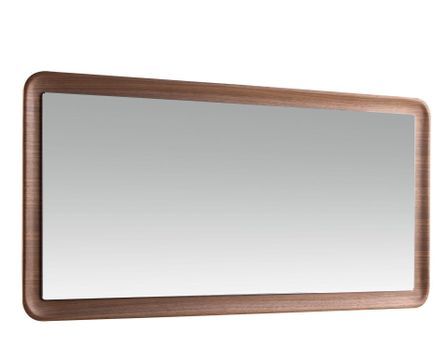 Miroir mural rectangulaire – Cadre bois plaqué noyer naturel – 120 x 60 cm