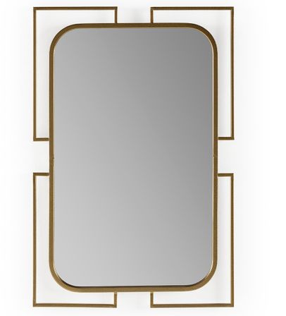 Miroir mural rectangulaire métal doré KARY – L 61 x H 91 cm
