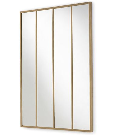 Miroir mural rectangulaire métal doré LINA – L 100 x H 150 cm