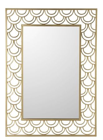 Miroir mural rectangulaire métal doré Ysarg