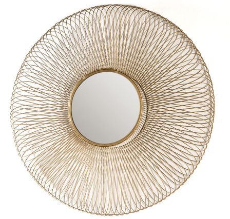 Miroir mural rond design métal doré RAVY - Ø 112 cm