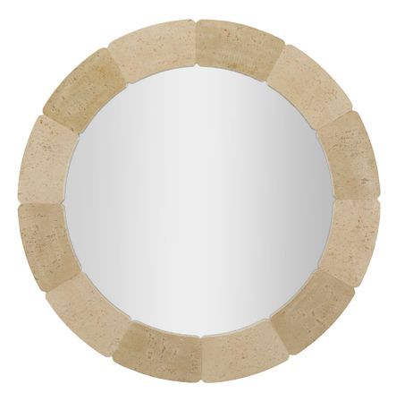 Miroir mural rond effet pierre style naturel Mira