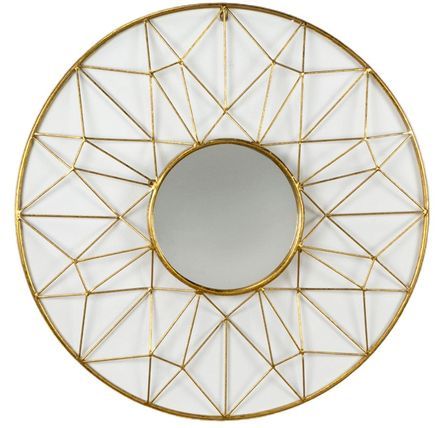 Miroir mural rond en métal doré LUZA - Ø 80 cm