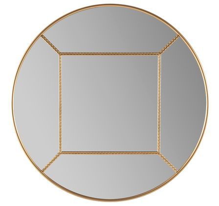 Miroir mural rond design en métal doré KALY - Ø 73 cm