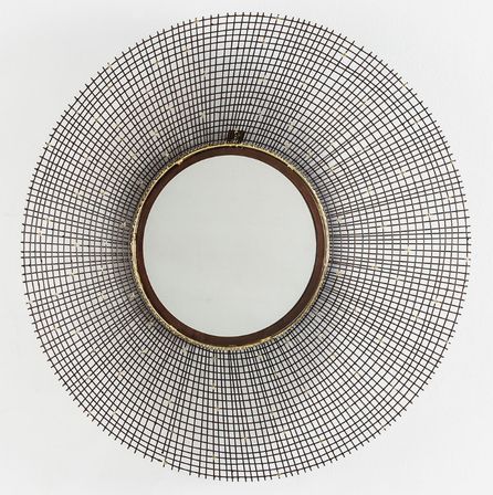 Miroir mural rond métal cuivré Rary 70