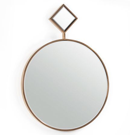 Miroir mural rond métal doré Booty