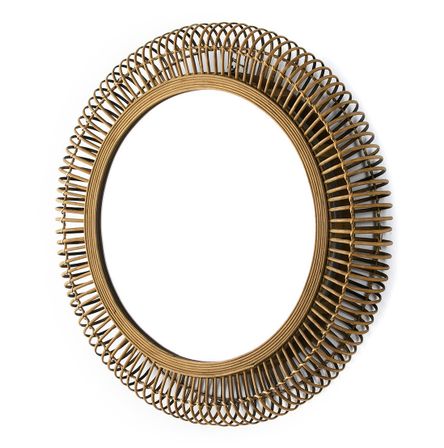 Miroir mural rond osier naturel Gaell D 81 cm