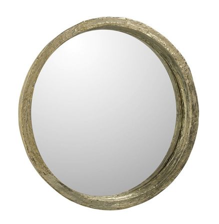 Miroir mural rond résine dorée Narsh