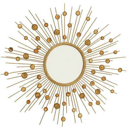 Miroir mural rond ROXA en métal doré et nacré ROXA - Ø 98 cm