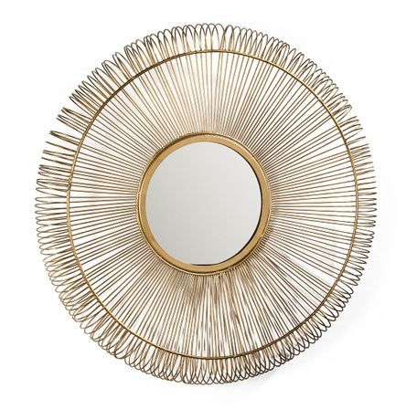 Miroir mural rond verre et métal doré Avaw D 76 cm