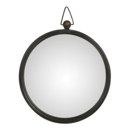 Miroir mural rond verre et métal noir Verde D 31 cm