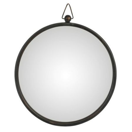 Miroir mural rond verre et métal noir Verde D 40 cm
