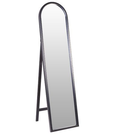 Miroir sur pied arrondi DAKOTA - Cadre bois massif noir - L 40 x H 160 cm