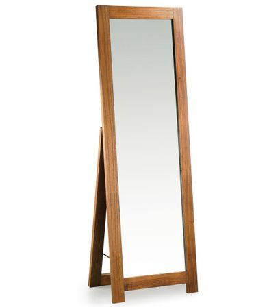 Miroir sur pied STAR - Cadre bois massif marron - L 50 x H 160 cm