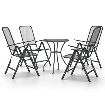 Mobilier à dîner de jardin 5 pcs Maille Métal Anthracite 3