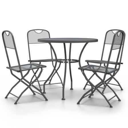 Mobilier à dîner de jardin 5 pcs Maille Métal Anthracite 5