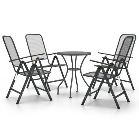 Mobilier à dîner de jardin 5 pcs Maille Métal Anthracite 4