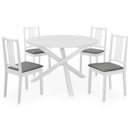 Mobilier de salle à manger 5 pcs MDF Blanc