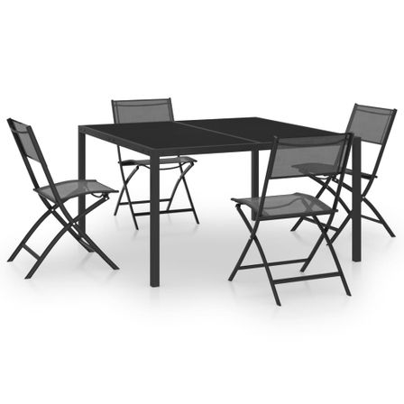 Mobilier de salle à manger d'extérieur 5 pcs Acier 7
