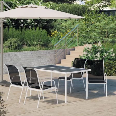Mobilier de salle à manger d'extérieur 5 pcs Acier Noir 5