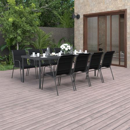 Mobilier de salle à manger d'extérieur 9 pcs Acier 6