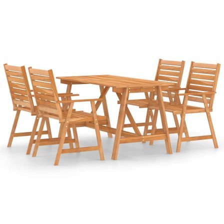 Mobilier de salle à manger de jardin 5 pcs Bois d'acacia solide