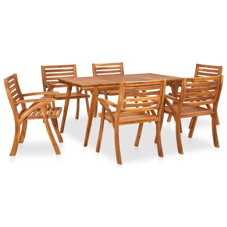 Mobilier de salle à manger de jardin 7 pcs Bois d'acacia solide