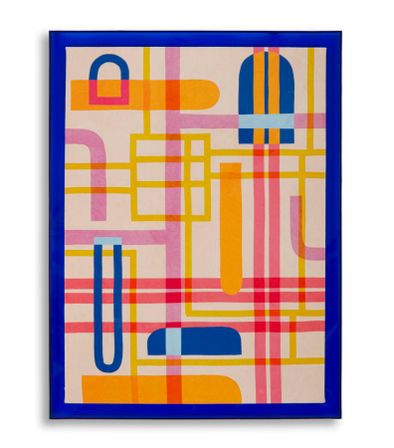 Modis avec tirage sur toile laquée encadré -b- cm 60x3,3x80