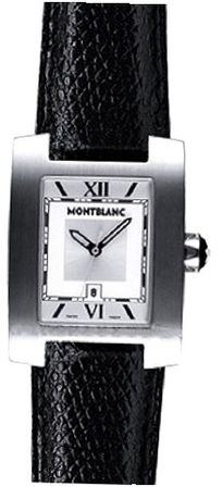 Montblanc Profile Large Quartz Ss Case Swiss Made Leather Strap Wr 30mt 7136
