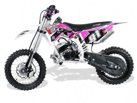 Moto cross 50cc Racing 14/12 9cv automatique Kick starter rose