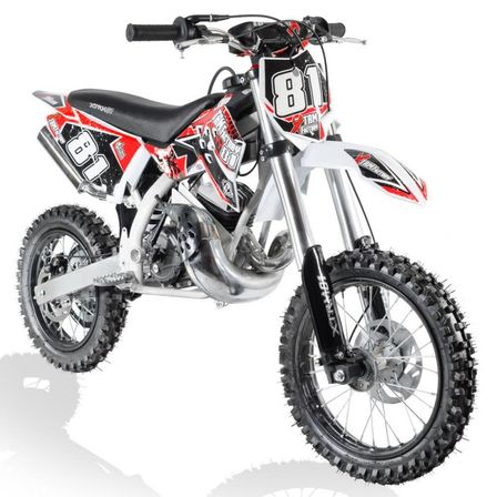 Moto cross 50cc rouge 2T automatique 3.5 cv Falko 14/12