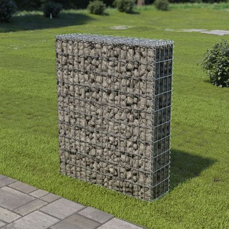 Mur à gabion avec couvercles Acier galvanisé 80x20x100 cm