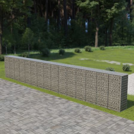 Mur à gabion avec couvercles Acier galvanisé 900 x 50 x 150 cm