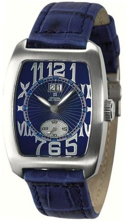 Officina Del Tempo New Tonneau Big Date Fe73310 Chrono. Ss Case. Leather Strap. 38x50mm Wr 5atm OT1018_01B