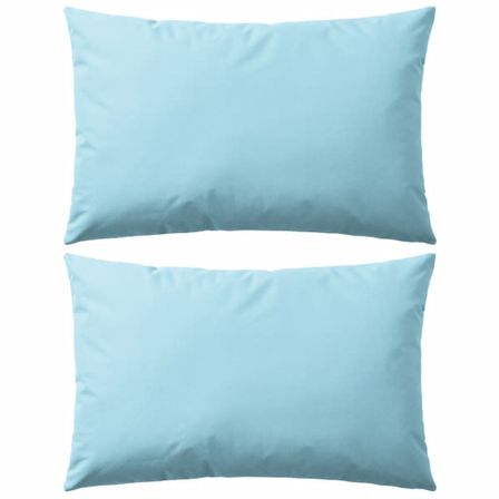Oreiller d'extérieur 2 pcs 60 x 40 cm Bleu clair