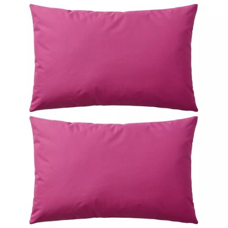 Oreiller d'extérieur 2 pcs 60 x 40 cm Rose