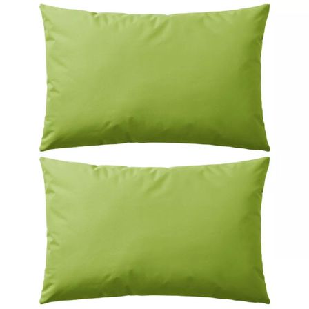 Oreiller d'extérieur 2 pcs 60 x 40 cm Vert pomme